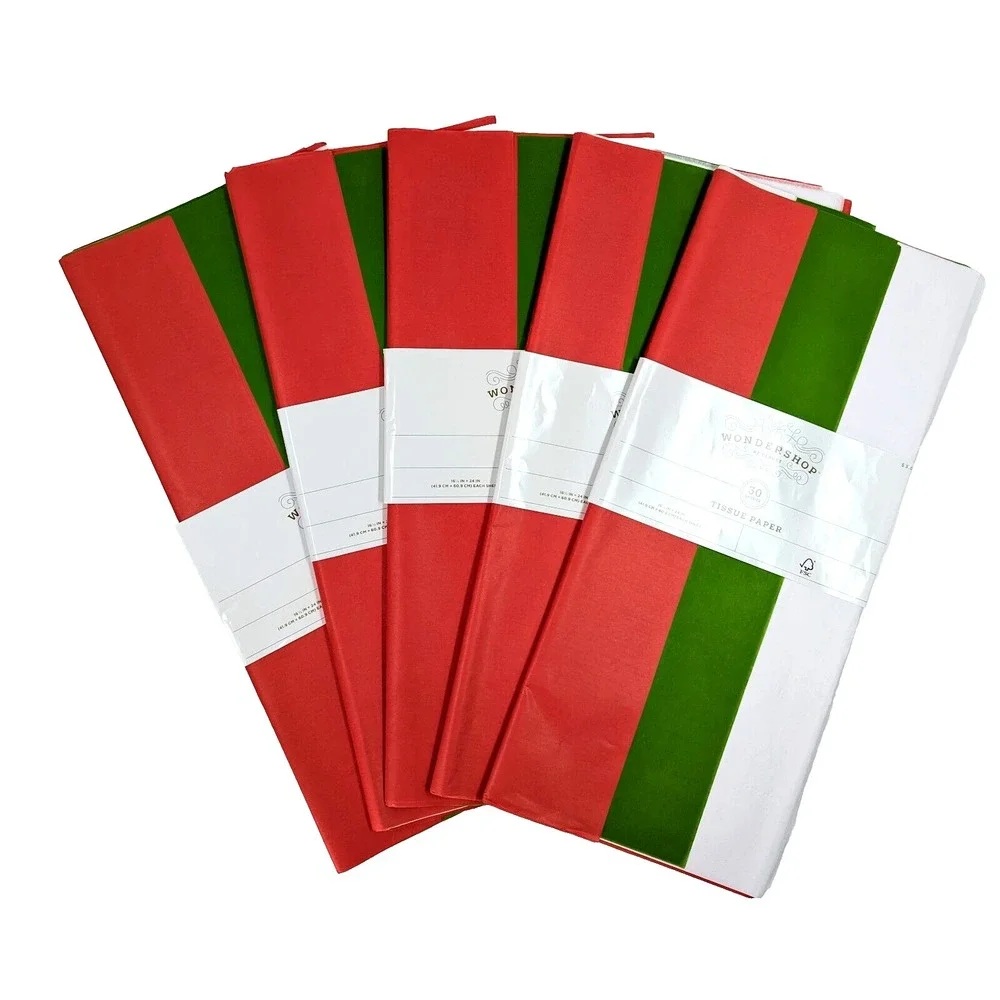 300 Sheets Red Green White Christmas Tissue Paper‎ 16.5x24